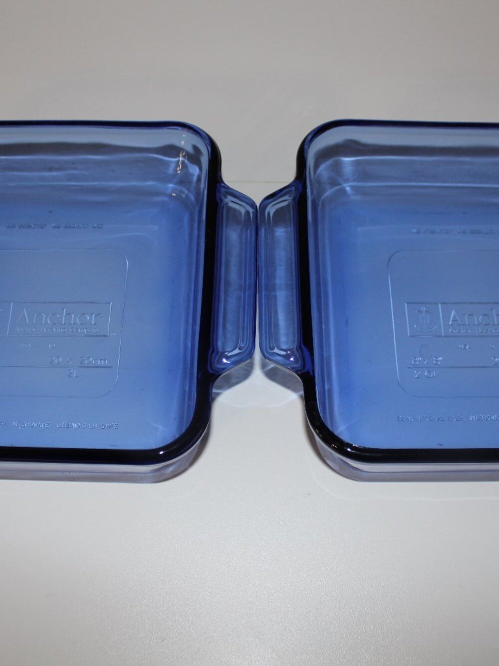 Vintage Anchor Hocking Square Dish COBALT BLUE 2Qt 8x8” Baking Dish Lot/Set of 2